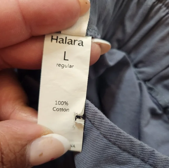 Halara Mid Rise Button Zipper Side Pocket Casual Cotton Joggers Size Large - Picture 4 of 7